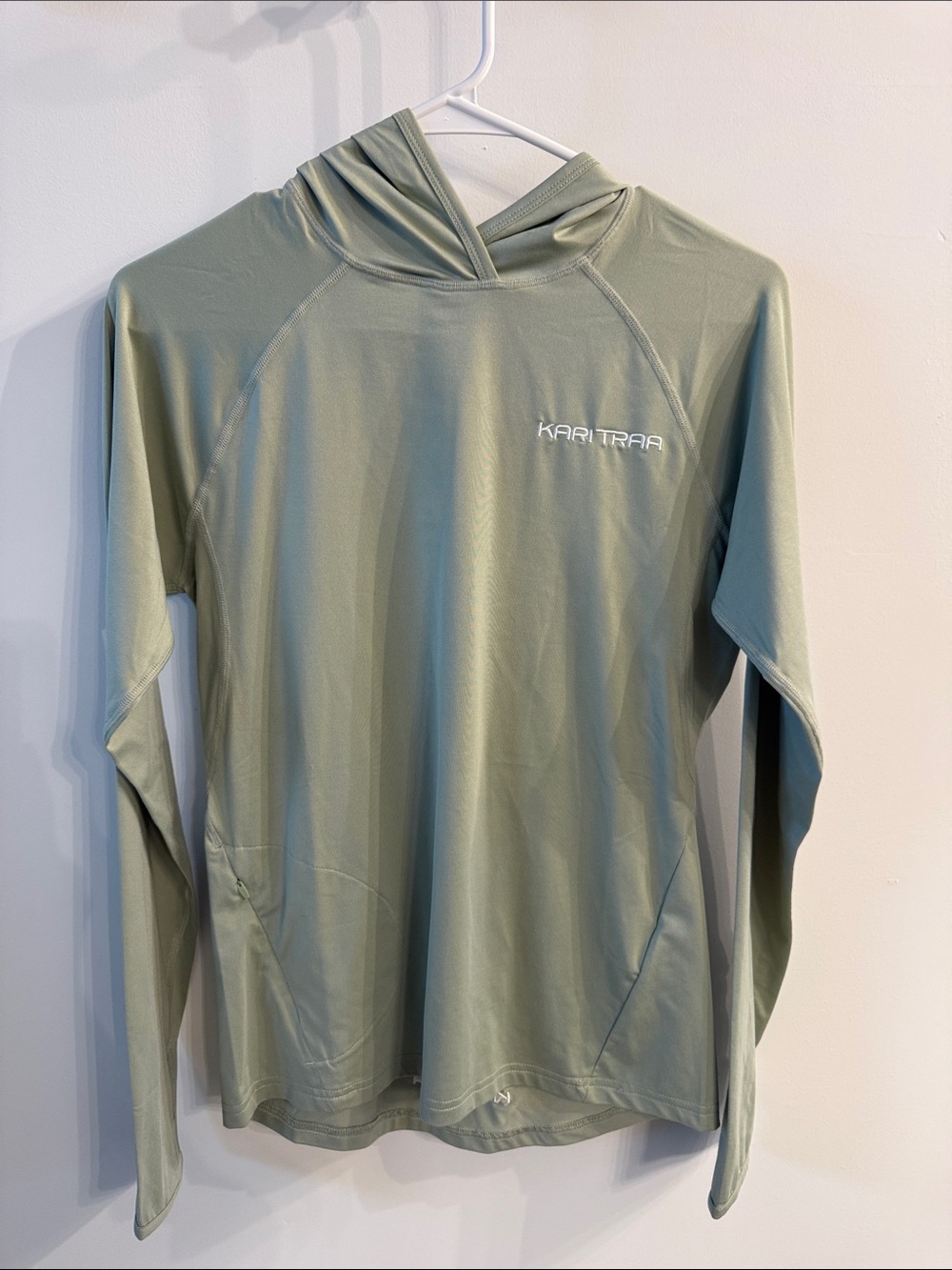Kari Traa Sage Green Lightweight Performance sunshirt hoodie